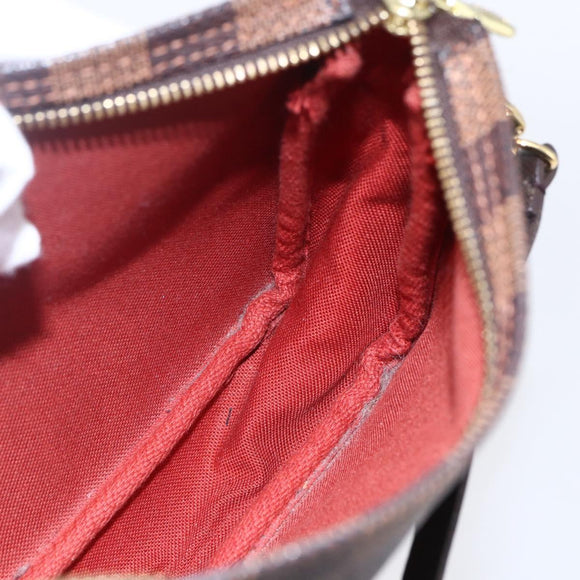 LOUIS VUITTON Damier Ebene Trousse Makeup Pouch N51982 LV Auth 153559