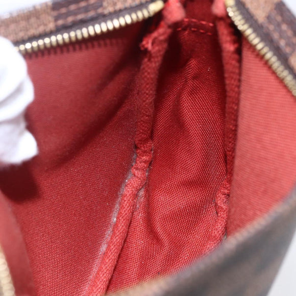 LOUIS VUITTON Damier Ebene Trousse Makeup Pouch N51982 LV Auth 153559