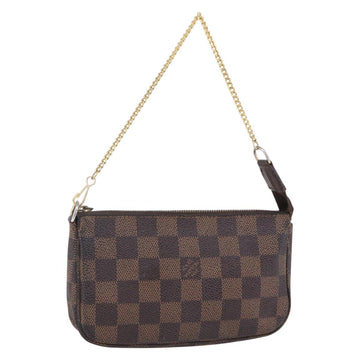 LOUIS VUITTON Damier Ebene Mini Pochette Accessoires Pouch N58009 LV Auth 153560