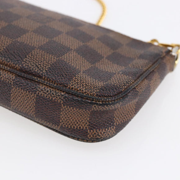 LOUIS VUITTON Damier Ebene Mini Pochette Accessoires Pouch N58009 LV Auth 153560