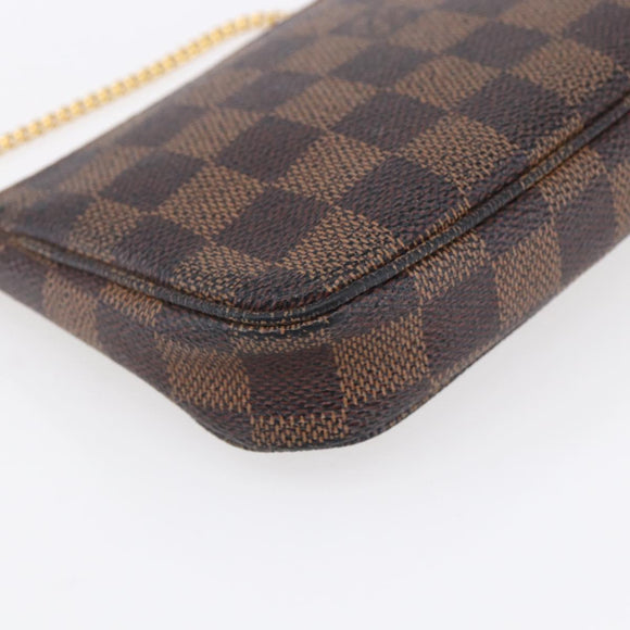 LOUIS VUITTON Damier Ebene Mini Pochette Accessoires Pouch N58009 LV Auth 153560