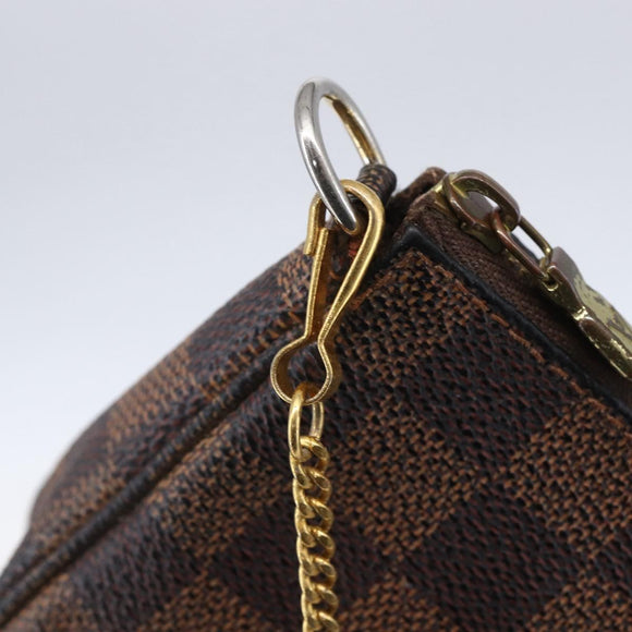 LOUIS VUITTON Damier Ebene Mini Pochette Accessoires Pouch N58009 LV Auth 153560