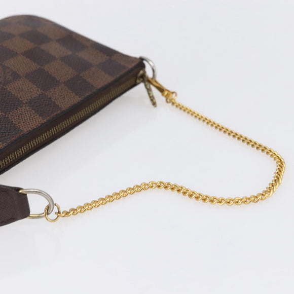 LOUIS VUITTON Damier Ebene Mini Pochette Accessoires Pouch N58009 LV Auth 153560