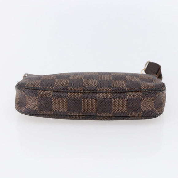 LOUIS VUITTON Damier Ebene Mini Pochette Accessoires Pouch N58009 LV Auth 153560