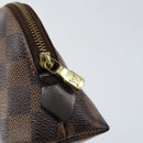 LOUIS VUITTON Damier Ebene Pochette Cosmetic PM Pouch N47516 LV Auth 153562-8