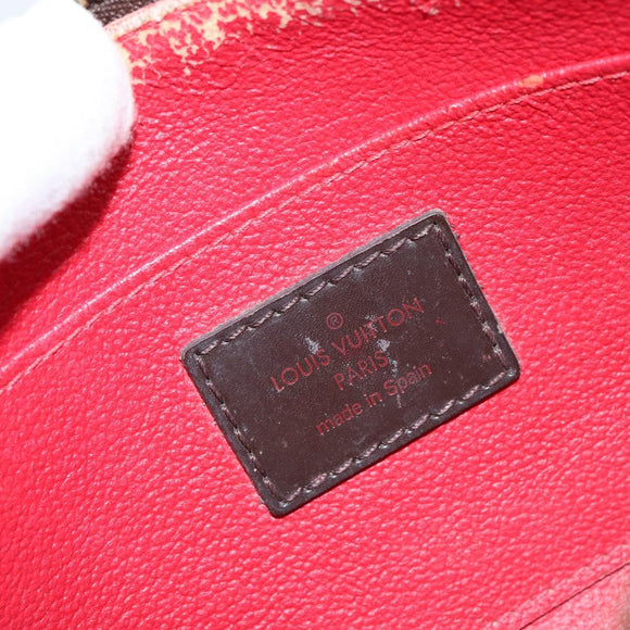 LOUIS VUITTON Damier Ebene Pochette Cosmetic PM Pouch N47516 LV Auth 153562