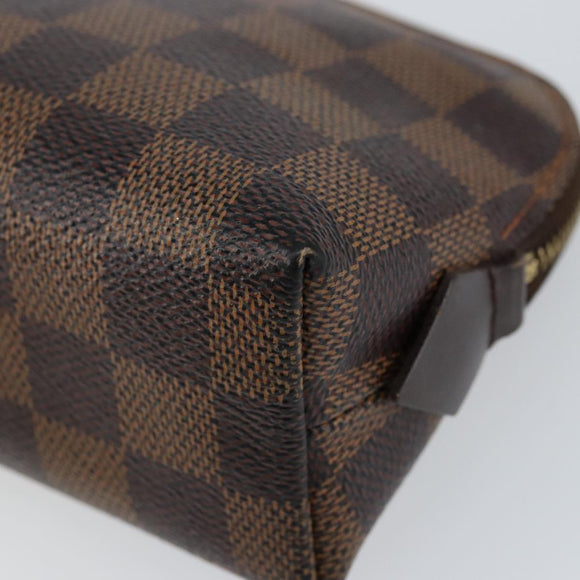 LOUIS VUITTON Damier Ebene Pochette Cosmetic PM Pouch N47516 LV Auth 153562