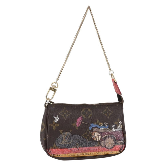 LOUIS VUITTON Christmas Limited Mini Pochette Accessoires M41655 Auth 153564