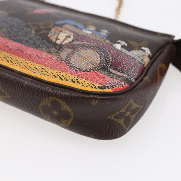 LOUIS VUITTON Christmas Limited Mini Pochette Accessoires M41655 Auth 153564