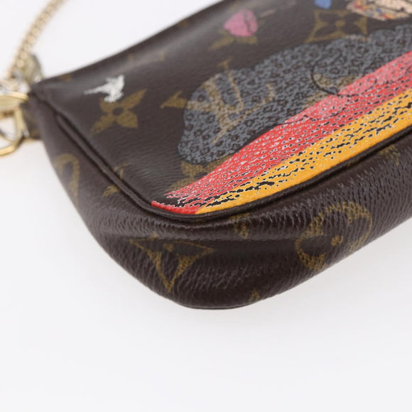 LOUIS VUITTON Christmas Limited Mini Pochette Accessoires M41655 Auth 153564