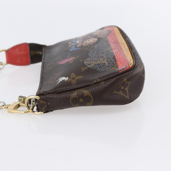 LOUIS VUITTON Christmas Limited Mini Pochette Accessoires M41655 Auth 153564