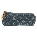 LOUIS VUITTON Monogram Denim Trousse Speedy GM Pouch Blue M95081 LV Auth 153581V-1