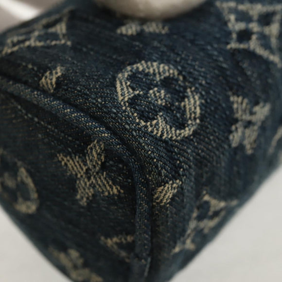 LOUIS VUITTON Monogram Denim Trousse Speedy GM Pouch Blue M95081 LV Auth 153581V