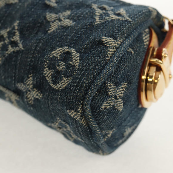 LOUIS VUITTON Monogram Denim Trousse Speedy GM Pouch Blue M95081 LV Auth 153581V