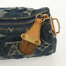 LOUIS VUITTON Monogram Denim Trousse Speedy GM Pouch Blue M95081 LV Auth 153581V-14