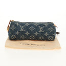 LOUIS VUITTON Monogram Denim Trousse Speedy GM Pouch Blue M95081 LV Auth 153581V-20