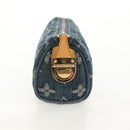 LOUIS VUITTON Monogram Denim Trousse Speedy GM Pouch Blue M95081 LV Auth 153581V-4