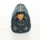 LOUIS VUITTON Monogram Denim Trousse Speedy GM Pouch Blue M95081 LV Auth 153581V-5