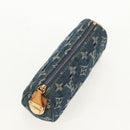 LOUIS VUITTON Monogram Denim Trousse Speedy GM Pouch Blue M95081 LV Auth 153581V-6