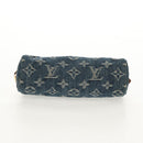 LOUIS VUITTON Monogram Denim Trousse Speedy GM Pouch Blue M95081 LV Auth 153581V-7