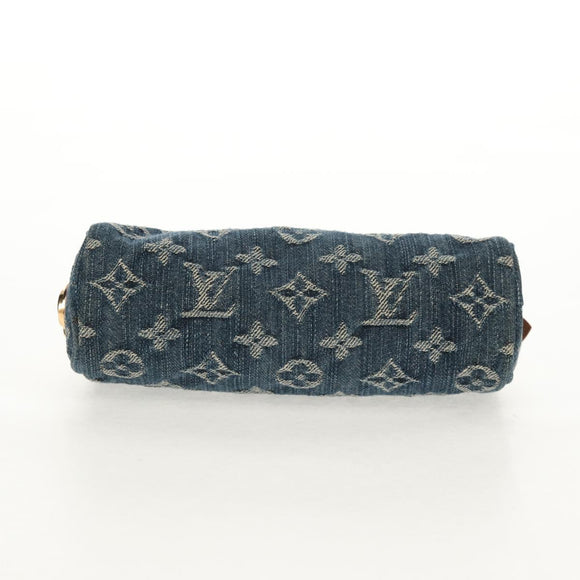 LOUIS VUITTON Monogram Denim Trousse Speedy GM Pouch Blue M95081 LV Auth 153581V