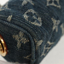 LOUIS VUITTON Monogram Denim Trousse Speedy GM Pouch Blue M95081 LV Auth 153581V-8