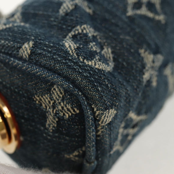 LOUIS VUITTON Monogram Denim Trousse Speedy GM Pouch Blue M95081 LV Auth 153581V