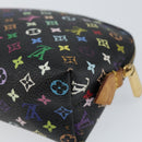 LOUIS VUITTON Multicolor Pochette Cosmetic Pouch Black M47355 LV Auth 153582-15