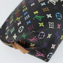 LOUIS VUITTON Multicolor Pochette Cosmetic Pouch Black M47355 LV Auth 153582-16