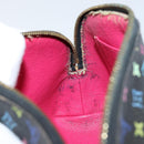 LOUIS VUITTON Multicolor Pochette Cosmetic Pouch Black M47355 LV Auth 153582-11