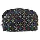 LOUIS VUITTON Multicolor Pochette Cosmetic Pouch Black M47355 LV Auth 153582-2