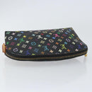 LOUIS VUITTON Multicolor Pochette Cosmetic Pouch Black M47355 LV Auth 153582-5