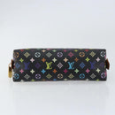 LOUIS VUITTON Multicolor Pochette Cosmetic Pouch Black M47355 LV Auth 153582-6