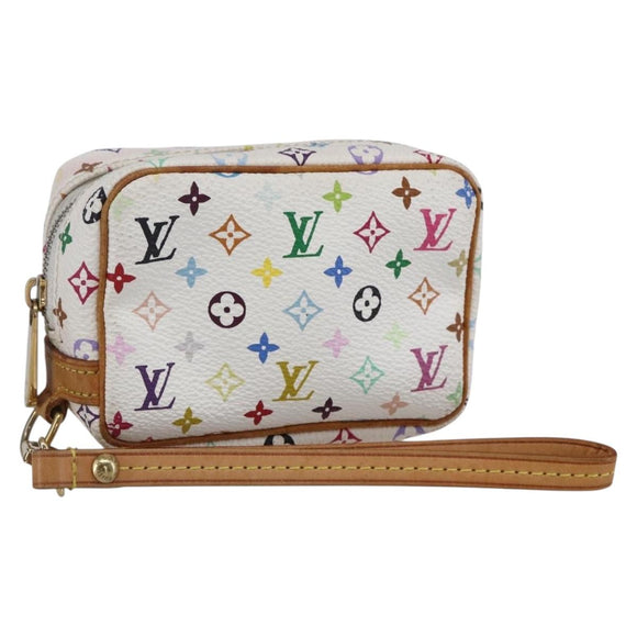 LOUIS VUITTON Monogram Multicolor Trousse Wapity Pouch White M58033 Auth 153583