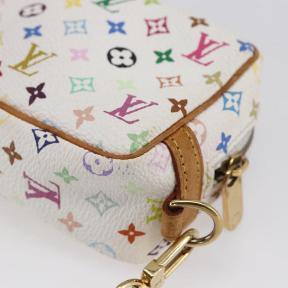 LOUIS VUITTON Monogram Multicolor Trousse Wapity Pouch White M58033 Auth 153583