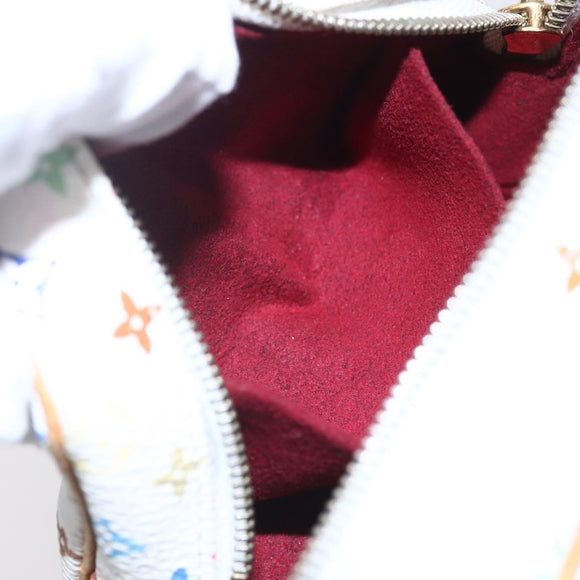 LOUIS VUITTON Monogram Multicolor Trousse Wapity Pouch White M58033 Auth 153583