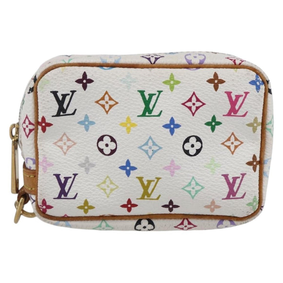LOUIS VUITTON Monogram Multicolor Trousse Wapity Pouch White M58033 Auth 153583