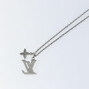 LOUIS VUITTON LV Printed Initials Necklace Silver tone M80208 LV Auth 153584M-13