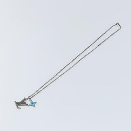 LOUIS VUITTON LV Printed Initials Necklace Silver tone M80208 LV Auth 153584SAM - 0
