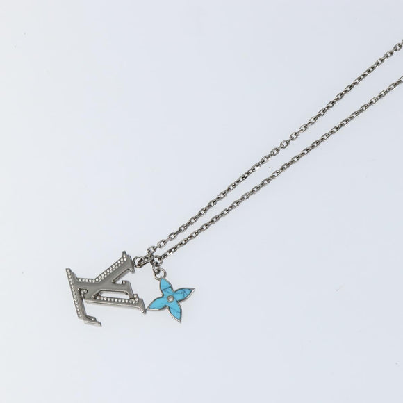 LOUIS VUITTON LV Printed Initials Necklace Silver tone M80208 LV Auth 153584M