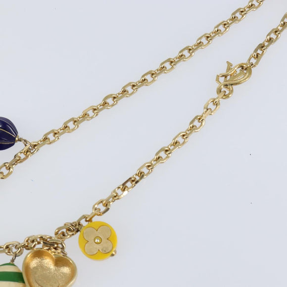 LOUIS VUITTON Collier Phrase Necklace metal Gold M64921 LV Auth 153586