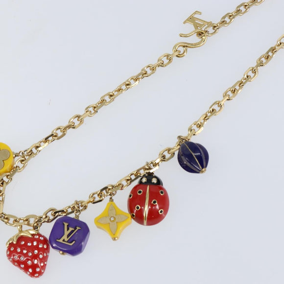 LOUIS VUITTON Collier Phrase Necklace metal Gold M64921 LV Auth 153586