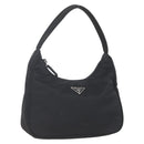 PRADA Hand Bag Nylon Black Silver Auth 153589V-1