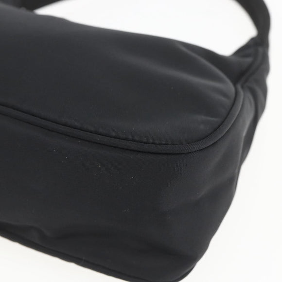 PRADA Hand Bag Nylon Black Silver Auth 153589V