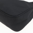 PRADA Hand Bag Nylon Black Silver Auth 153589V-16