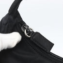 PRADA Hand Bag Nylon Black Silver Auth 153589V-9