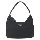 PRADA Hand Bag Nylon Black Silver Auth 153589V-13