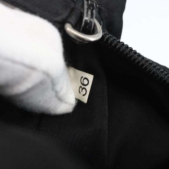 PRADA Hand Bag Nylon Black Silver Auth 153589V