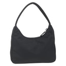 PRADA Hand Bag Nylon Black Silver Auth 153589V-2