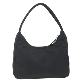 PRADA Hand Bag Nylon Black Silver Auth 153589V - 0